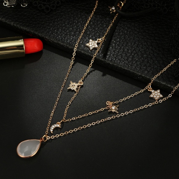 NEW moon star double layer necklace - Picture 6 of 7